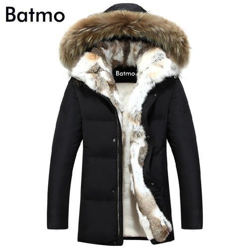 2019 winter duck down jacket men coat parkas warm Liner Female Warm Clothes Rabbit fur collar High Quality,PLUS-SIZE S to 5XL